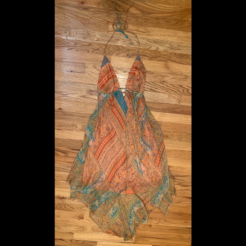 Backless ABS Collection silk halter dress